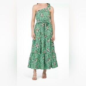 Anthropologie Yumi Kim Jerri Maxi Dress Sz Small S Green One Shoulder